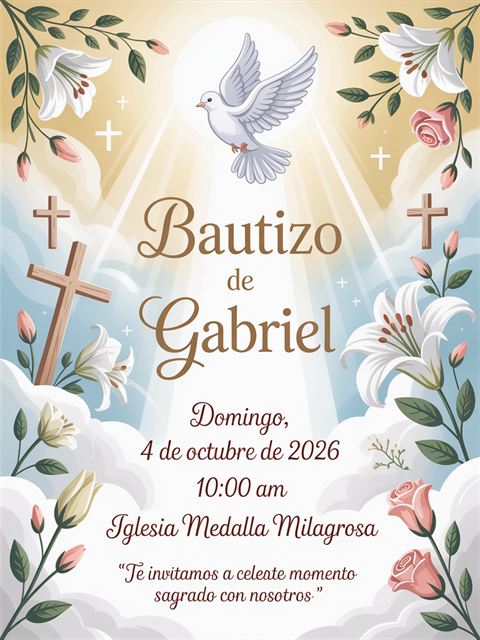 Bautizo con paloma